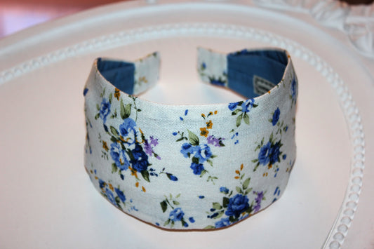 Linen headbands Ivory Flower print hair band for women