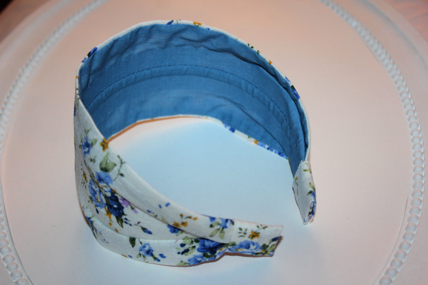 Linen headbands Ivory Flower print hair band for women