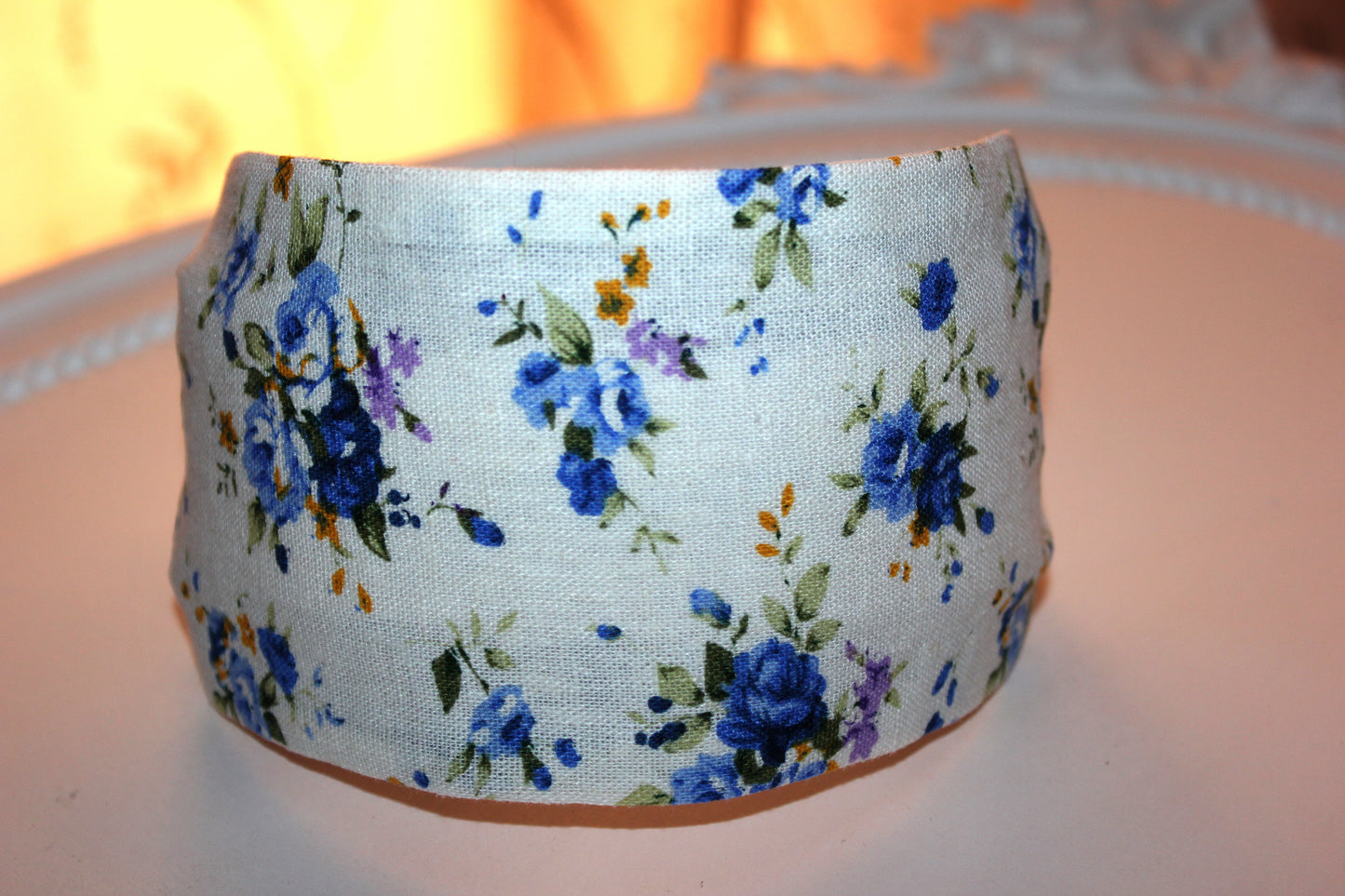 Linen headbands Ivory Flower print hair band for women