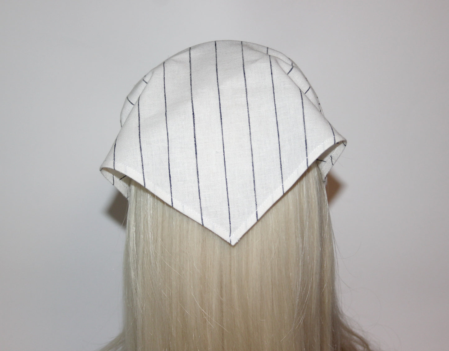 Ivory & Black stripe bandana Linen headband Structured retro head scarf Comfy hippie headband (Copy)