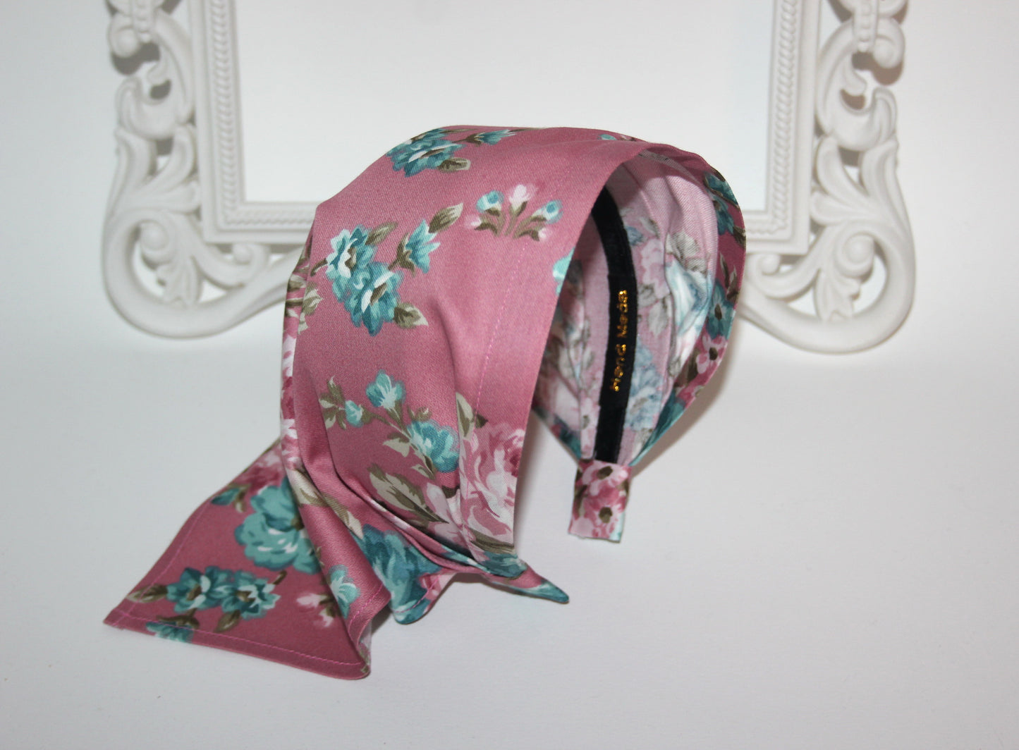 Head kerchief Blush Pink cotton triangle bandana headband