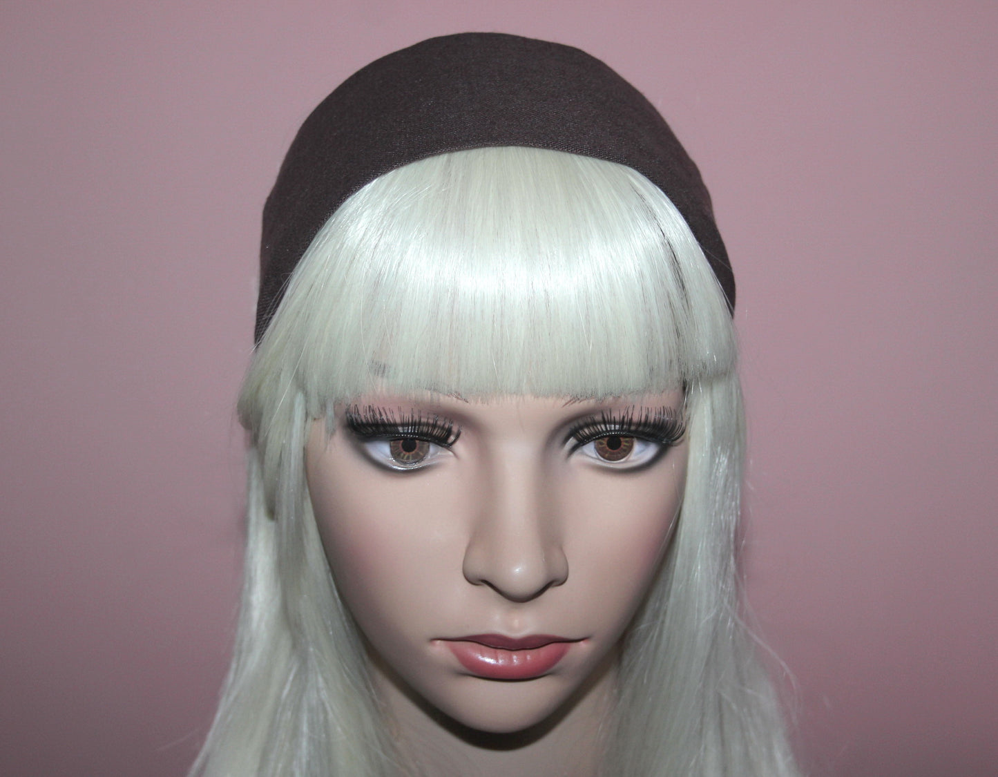 Dark Brown linen headband for women retro hairband