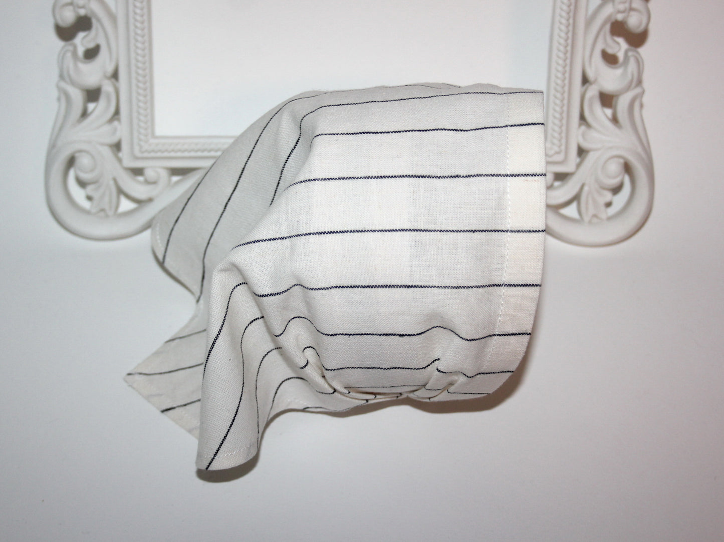 Ivory & Black stripe bandana Linen headband Structured retro head scarf Comfy hippie headband (Copy)