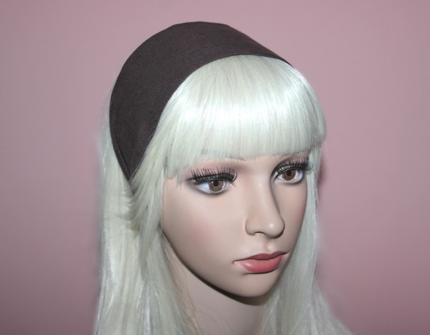 Dark Brown linen headband for women retro hairband