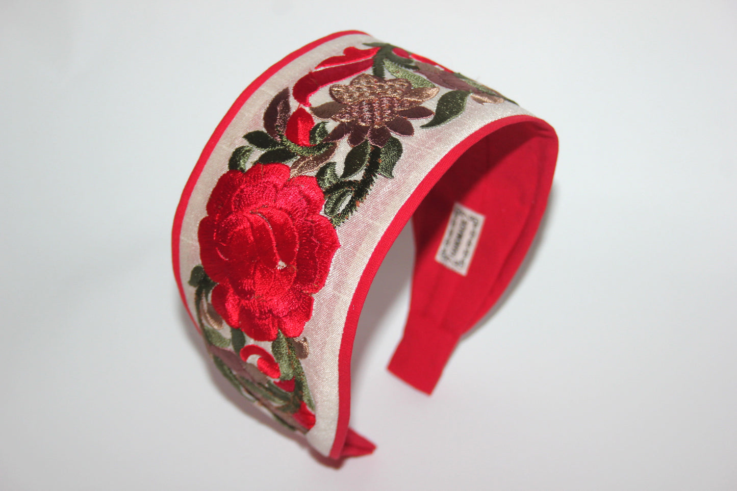 Boho floral haeadband 3" inch Embroidered women hairband