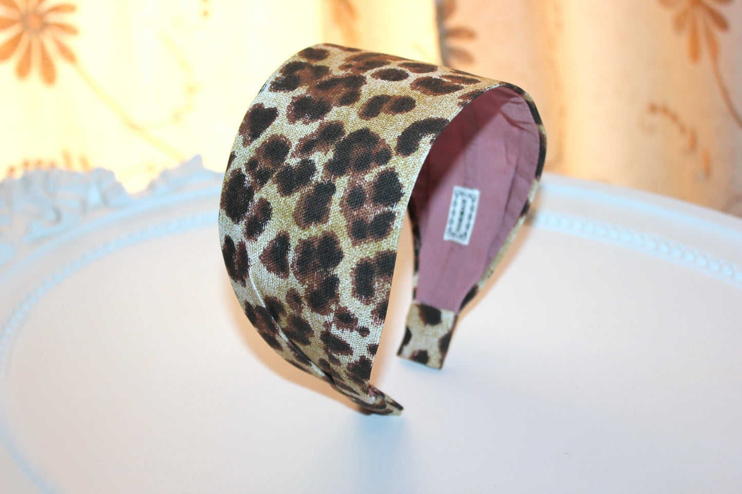 Animal print headband for women wide fabric hairband