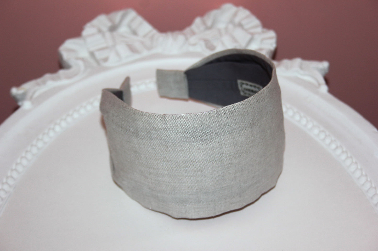 Linen headband women Stardust Silver hairband scarf