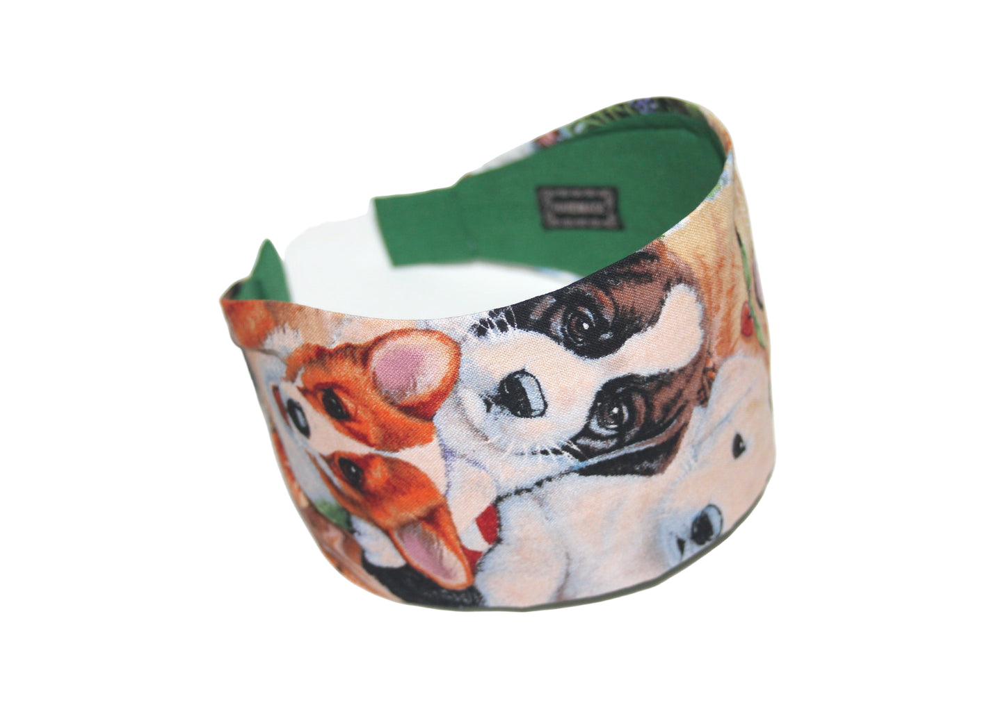 Puppy print headband Dog lover hairband for women, adorable pet print headpiece