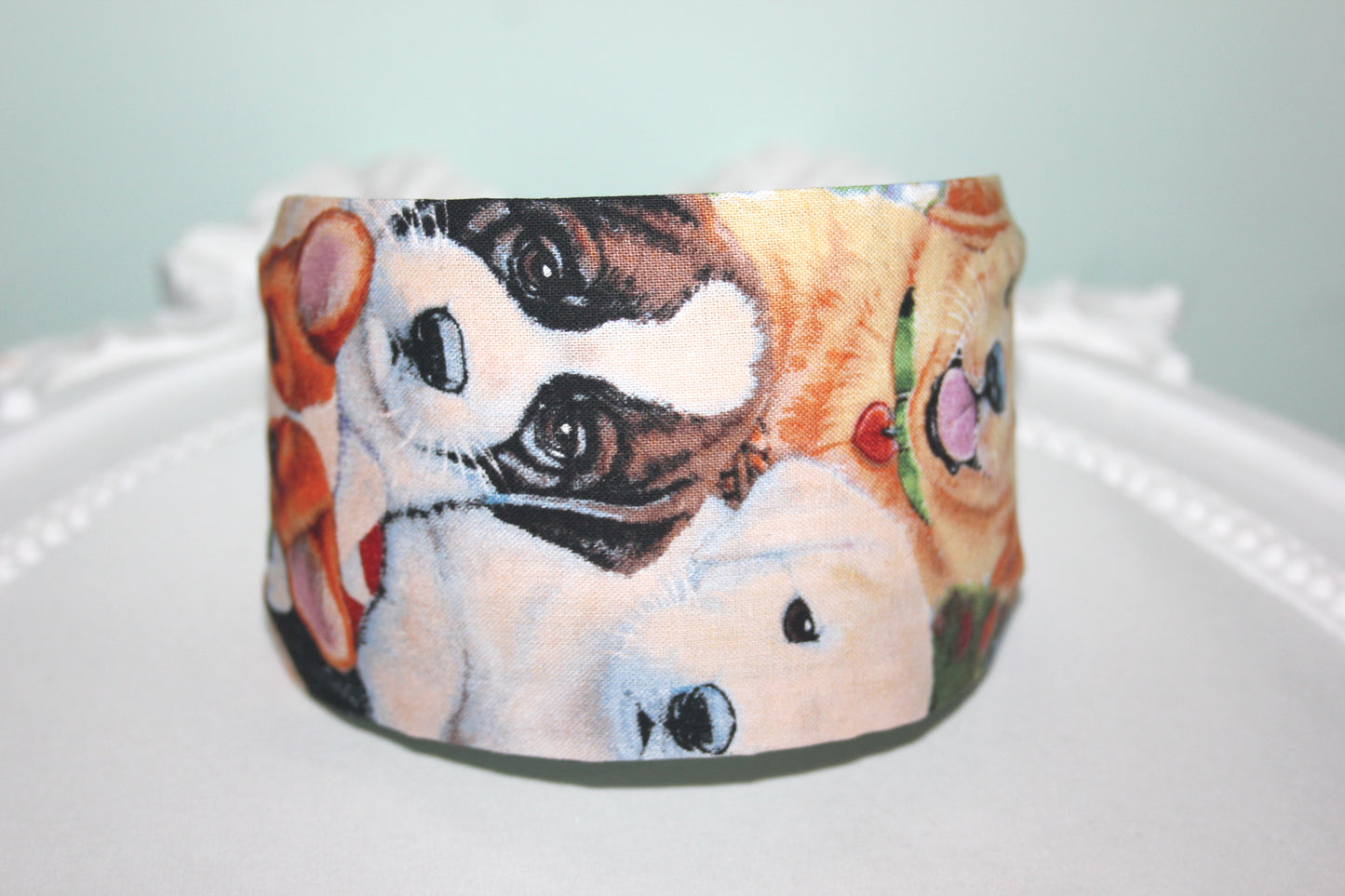 Puppy print headband Dog lover hairband for women, adorable pet print headpiece