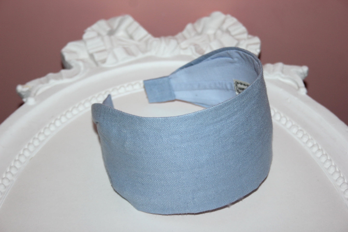 Baby Blue linen headband women plain hairband
