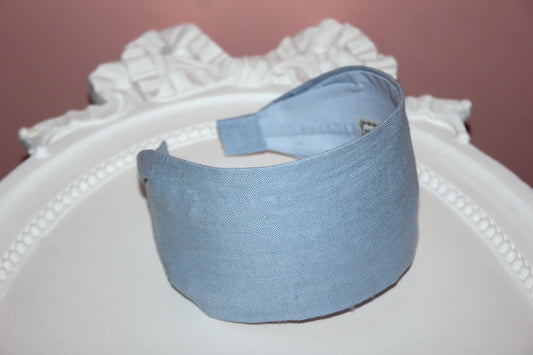 Baby Blue linen headband women plain hairband