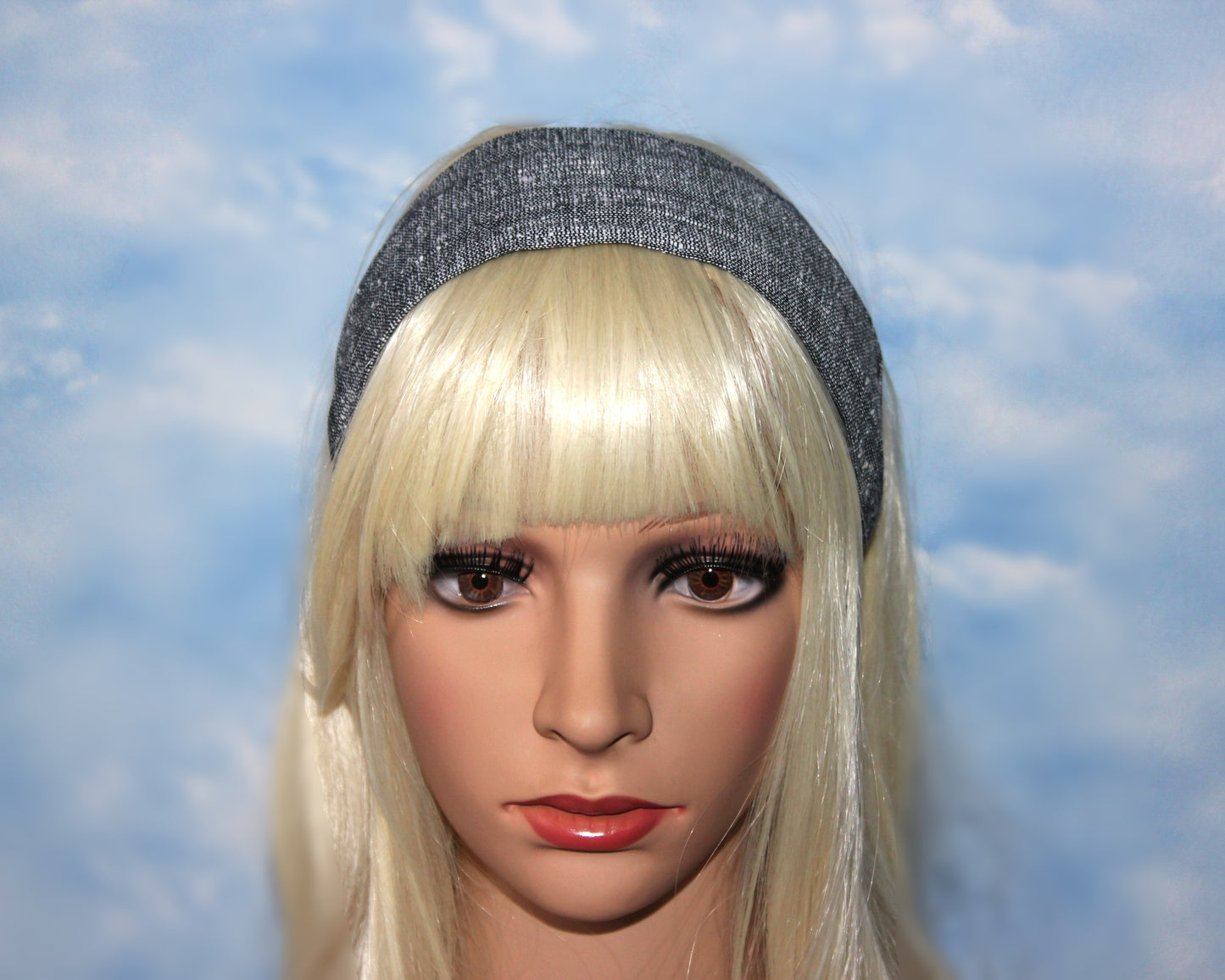 Retro headband for women black&white handloom cotton hairband for women