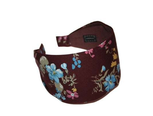 Cotton headband Brown retro fabric hairband Hair loss head covering