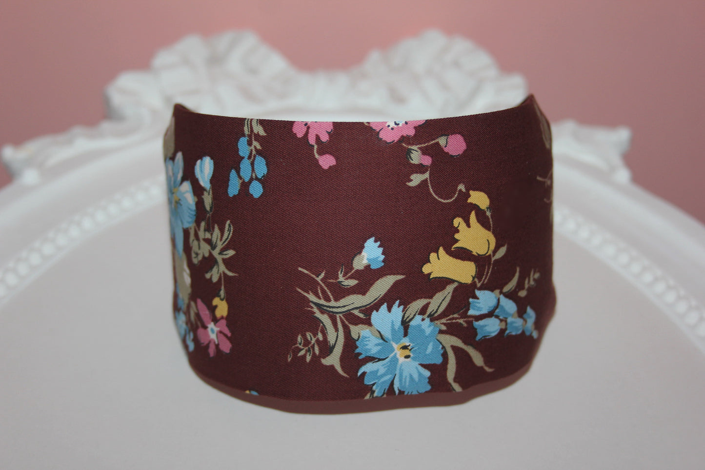 Cotton headband Brown retro fabric hairband Hair loss head covering