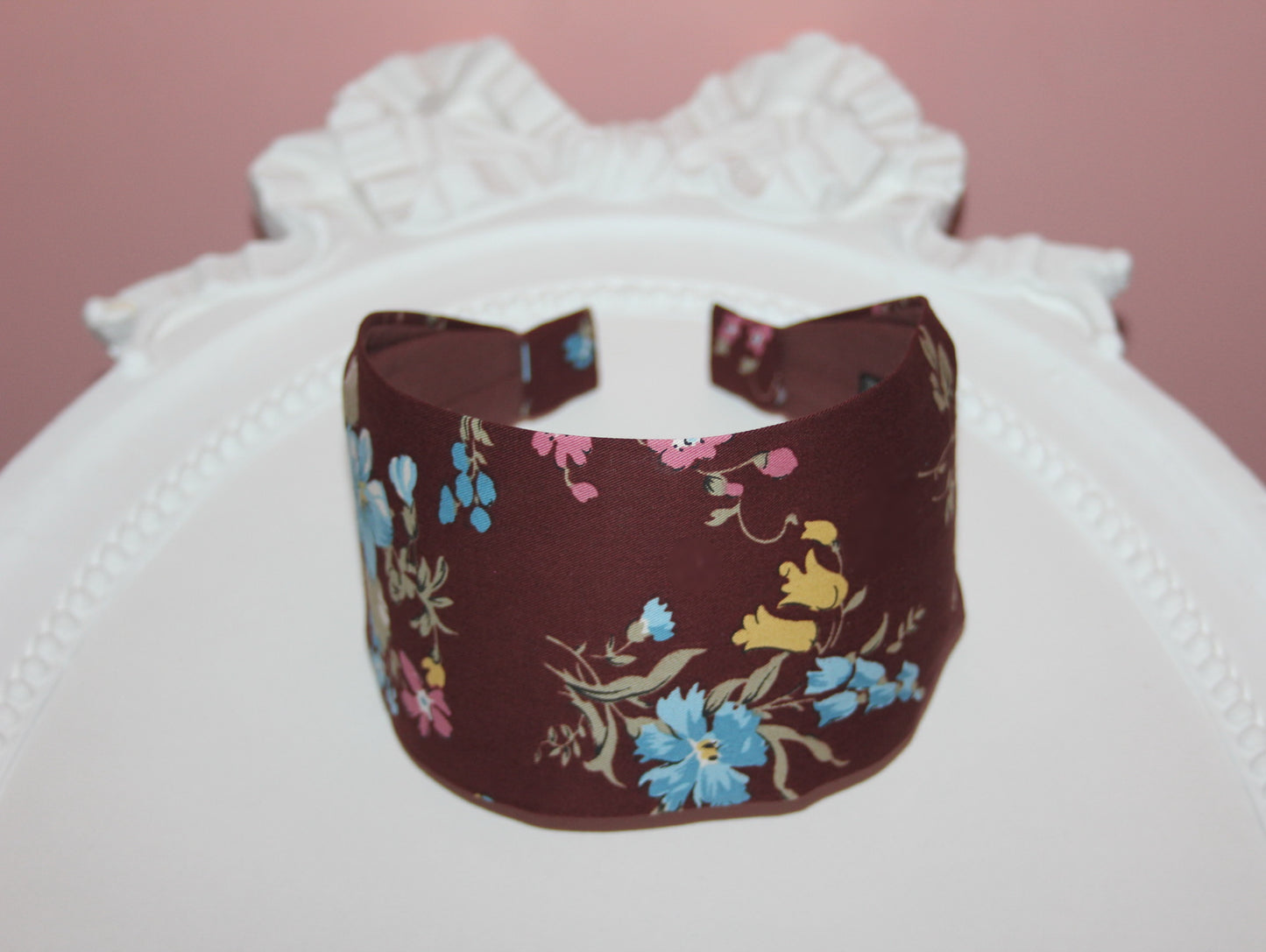 Cotton headband Brown retro fabric hairband Hair loss head covering
