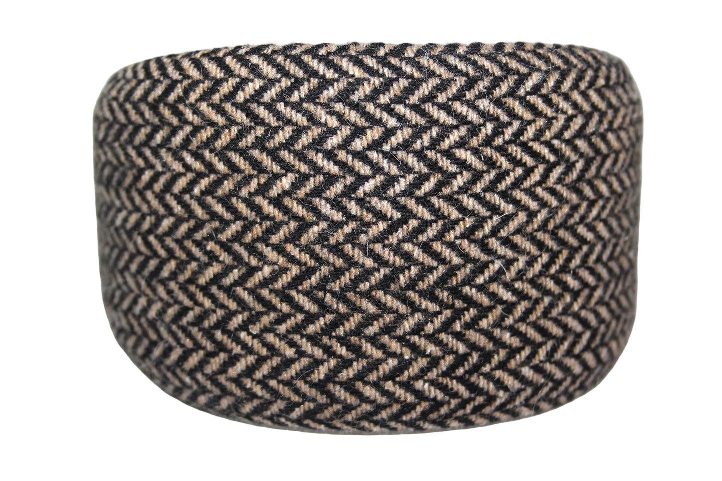 Herringbone Wool headband Black & Brown tweed hairband, plastic free