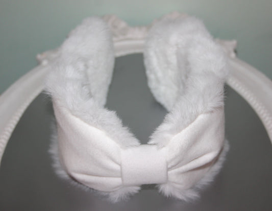 White earmuffs for women Comfy headband turban