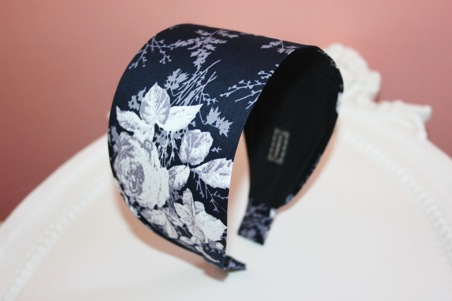 Headband for women boho dark blue&white cotton print fabric head scarf