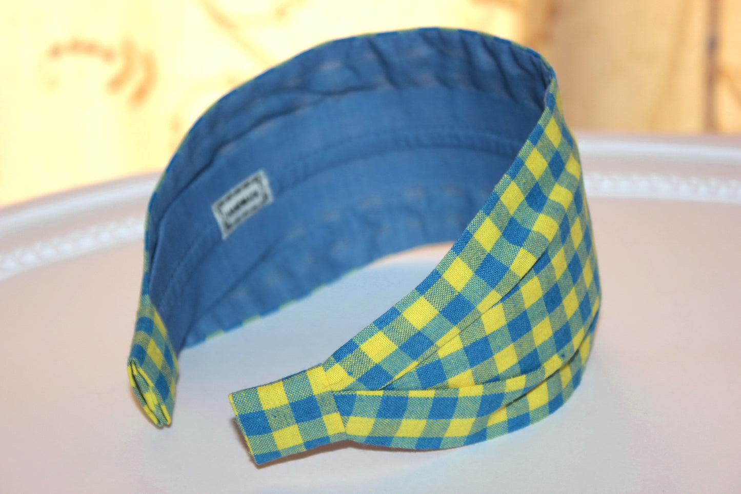 Yellow & Blue Gingham headband