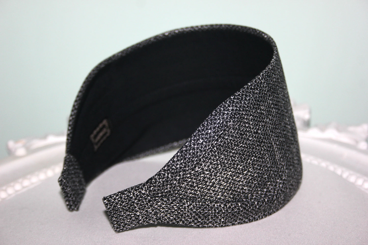 Headband for women Black & White business attire woman head scarf Wide cotton blend hairband