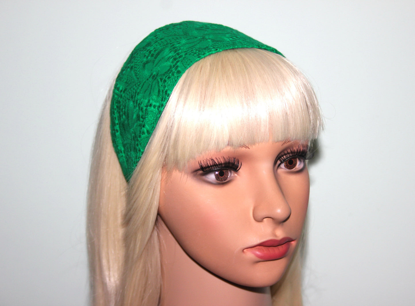Green headband Embroiered boho hairband for women