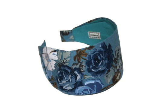 Headband for women Boho Blue cotton print head scarf