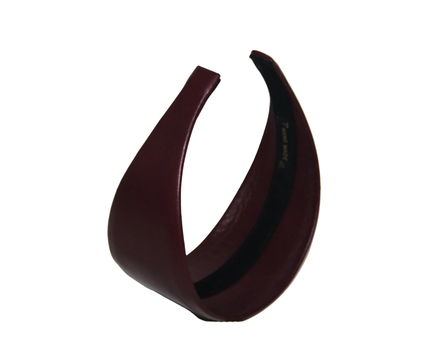 Dark Maroon leather headband, Italian soft lambskin hairband for women