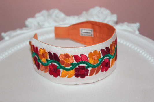 Colorful embroidered headband 2” inch luxury headpiece