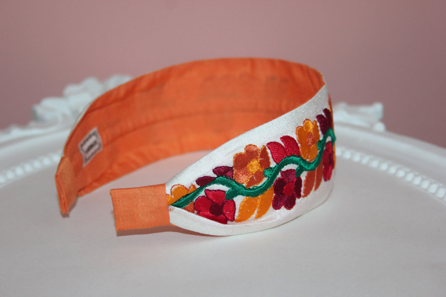 Colorful embroidered headband 2” inch luxury headpiece